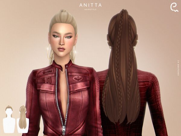 Anitta Hairstyle by Enriques4 Sims 4 CC