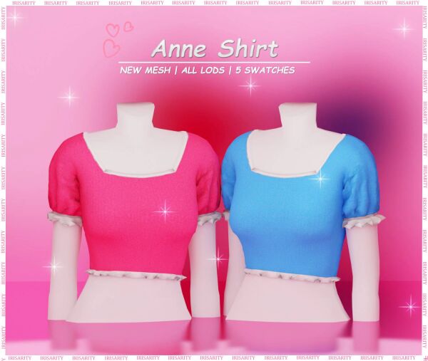 Stylish Anne Shirt by Irisarity Sims 4 CC