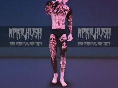 [Aprilhush] Kinda Scary Full Body Tatts Sims 4 CC