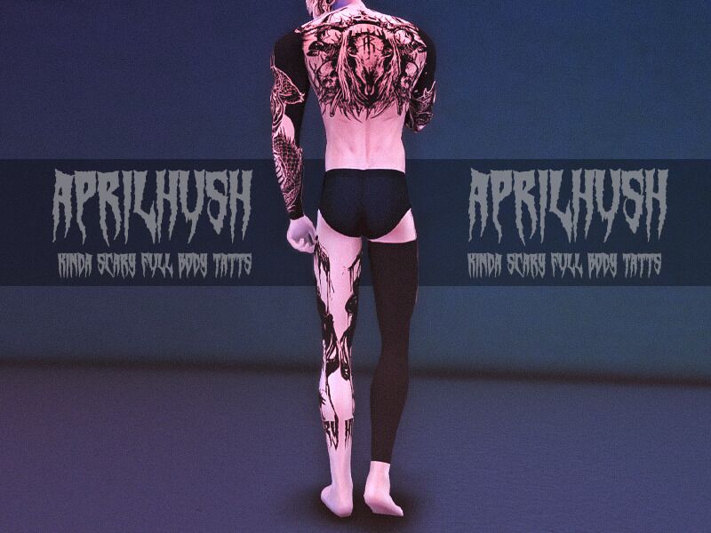 sims 4 cc aprilhush kinda scary full body tatts 8 2