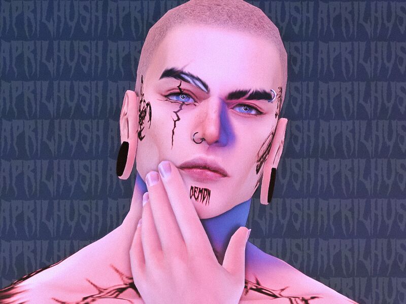 sims 4 cc aprilhush kinda scary full body tatts 8 4