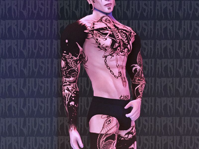 sims 4 cc aprilhush kinda scary full body tatts 8 6