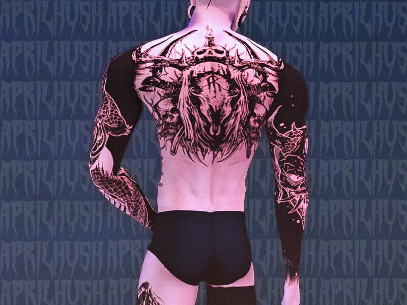 sims 4 cc aprilhush kinda scary full body tatts 8 7