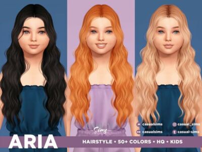 Aria Hairstyle for Kids Sims 4 CC