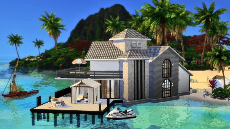 sims 4 cc arnation holiday house 4