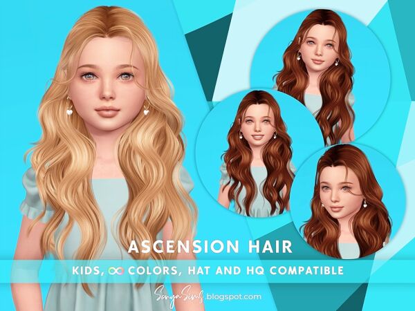 Ascension Hair Kids Sims 4 CC