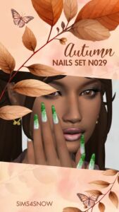 Autumn Nails Set N029 Sims 4 CC