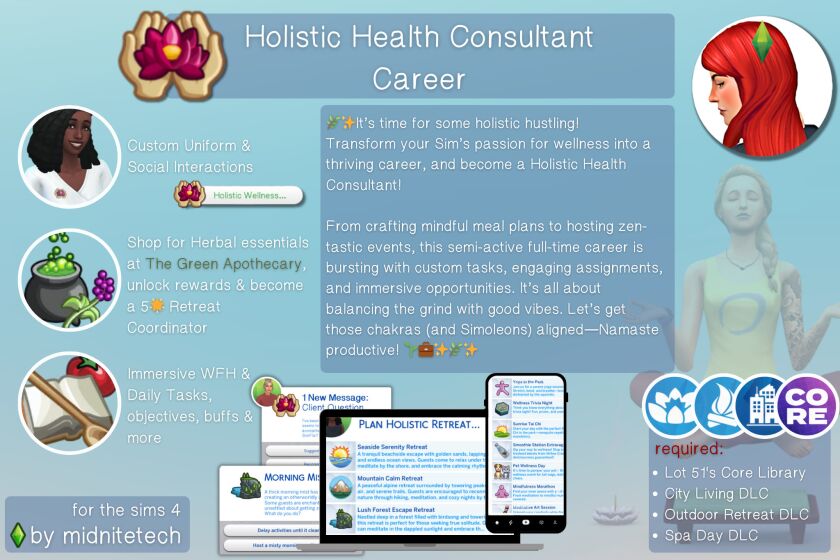 New Holistic Health Consultant Career Available NOW! Sims 4 CC