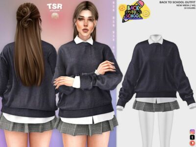 Stylish Back To School Outfit for Females Sims 4 CC