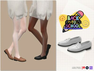 Stylish Back To School Uniform Flats for Females Sims 4 CC