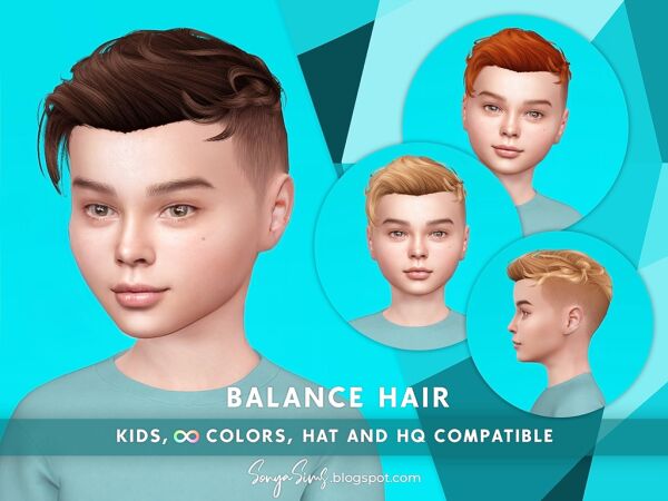 Stylish Messy Hair for Kids Sims 4 CC