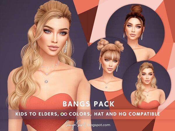 Bangs Pack – Kids Version Sims 4 CC