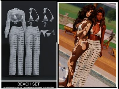 Chic Beach Set for Sims Sims 4 CC