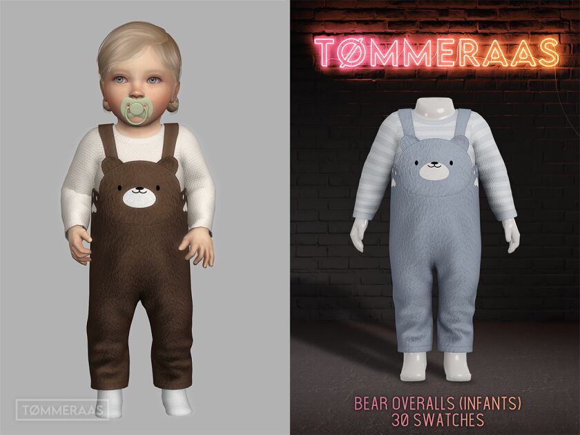 Adorable Bear Overalls for Infants Sims 4 CC