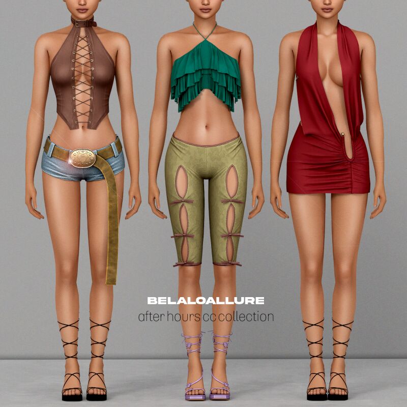 sims 4 cc belaloallure chezile top and shorts after hours cc collection 2