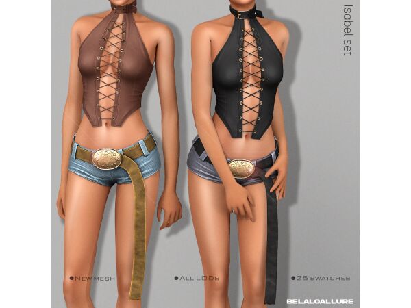 sims 4 cc belaloallure chezile top and shorts after hours cc collection 3