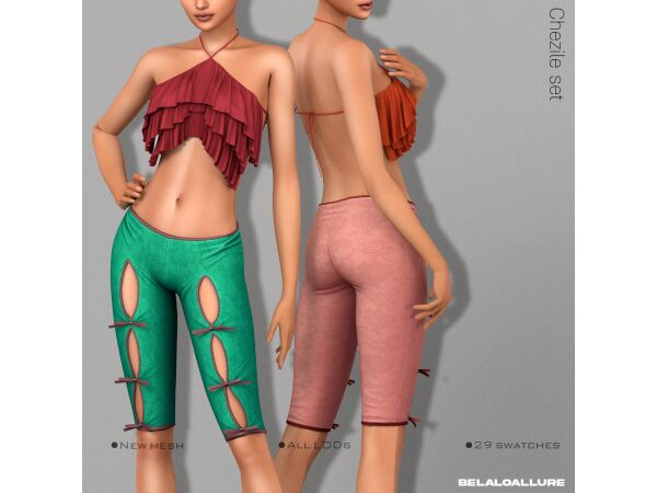 sims 4 cc belaloallure isabel top and shorts after hours cc collection 4