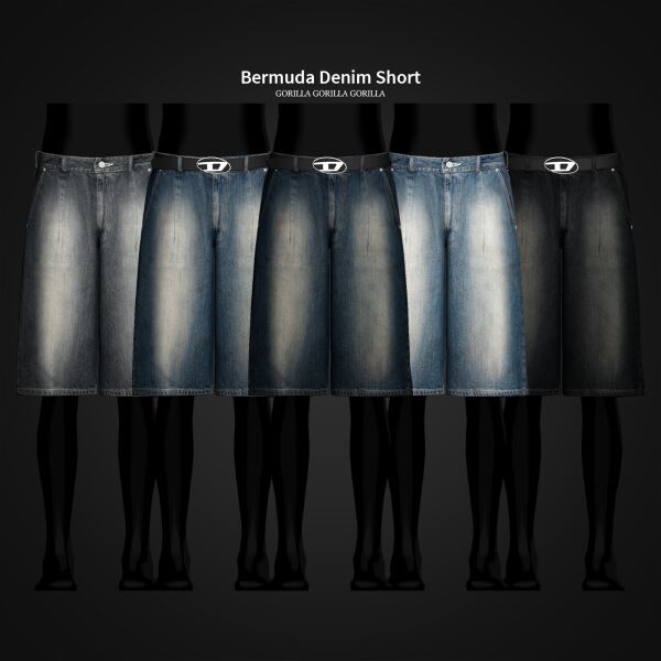 Stylish Bermuda Denim Shorts for Men Sims 4 CC