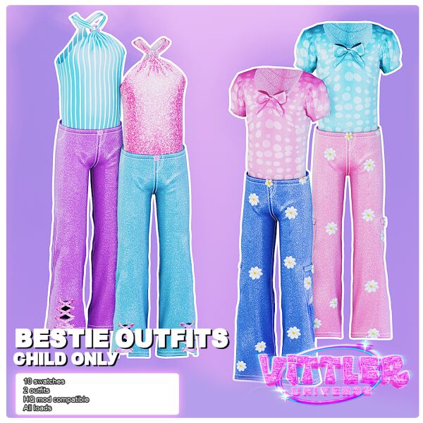 Bestie Child Outfits Sims 4 CC