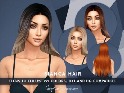 Bianca Hair – Casual Long Straight Style Sims 4 CC