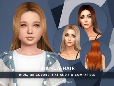 Bianca Hair for Kids Sims 4 CC