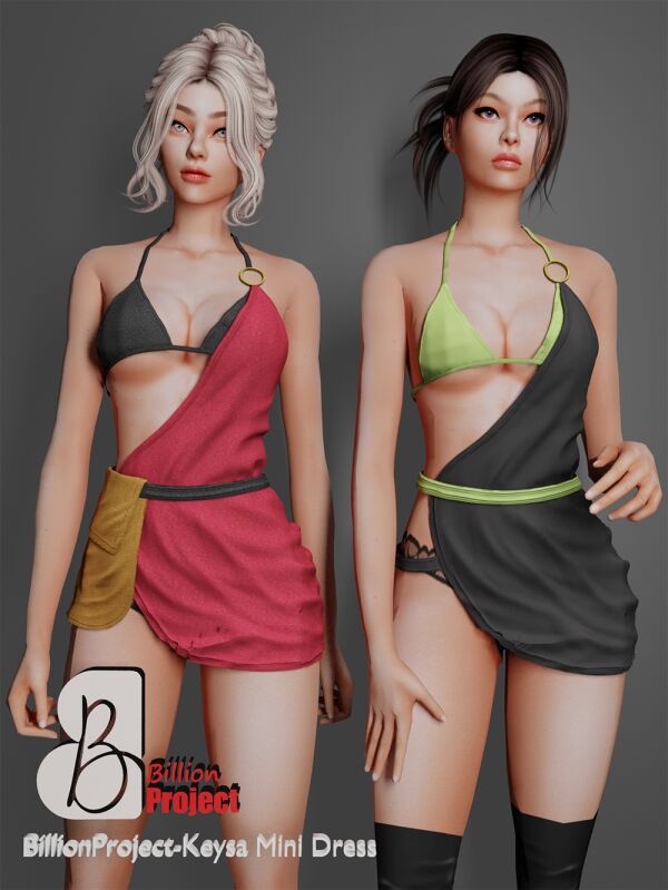 BillionProject-Keysa Mini Dress Sims 4 CC