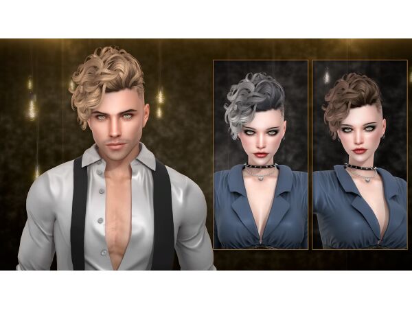 Unisex Blackbullet Hairstyle by Newsea Sims 4 CC