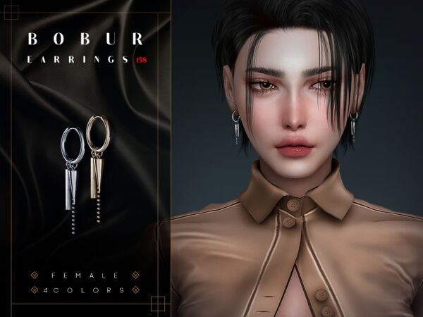 Stunning Bobur Hoop Earrings Sims 4 CC