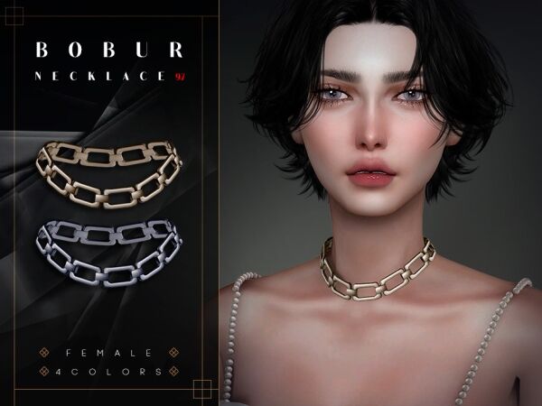 Stylish Minimalistic Bobur Necklace Sims 4 CC