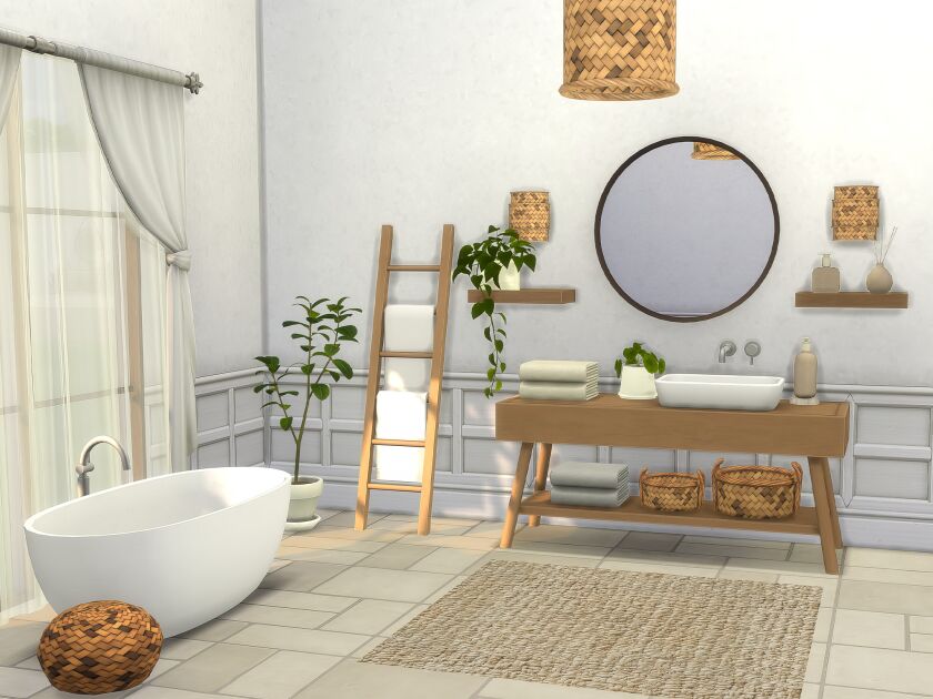 Boho Bathroom Set! Sims 4 CC