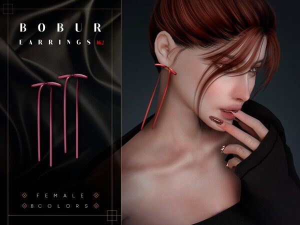 Stylish Bow Ribbon Earrings for Women Sims 4 CC