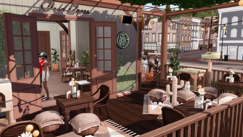 sims 4 cc brindleton cat cafe by bojanasimsyt 3