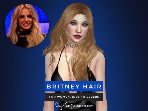 Stylish Britney Hair for All Ages Sims 4 CC