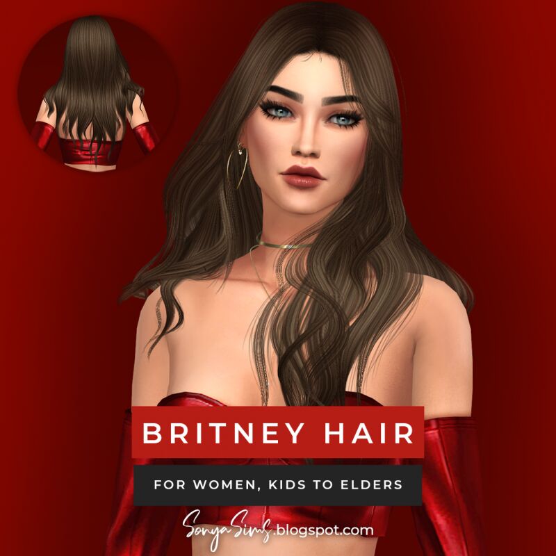 sims 4 cc britney hair adults kids 2