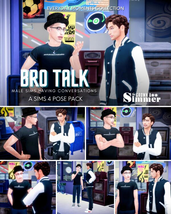 Bro Talk – Male Sims Having Conversations Pose Pack Sims 4 CC