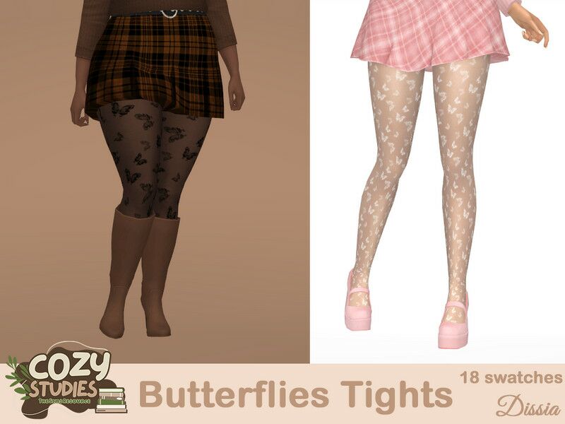 Butterflies Tights by Dissia Sims 4 CC