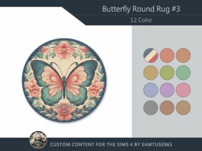 Butterfly Round Dance Rug #3 Sims 4 CC