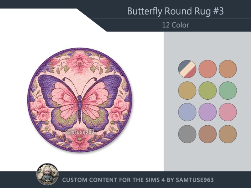 sims 4 cc butterfly round dance rug 3 samtuse963 2