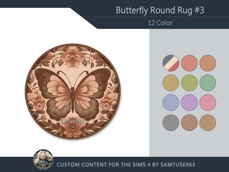 sims 4 cc butterfly round dance rug 3 samtuse963 3