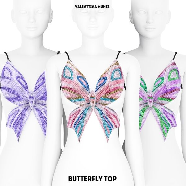 Stylish Butterfly Top for The Sims 4 Sims 4 CC