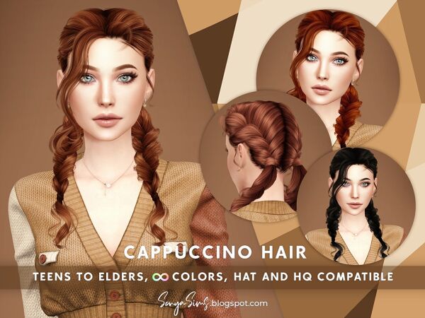 Cappuccino Hair Sims 4 CC