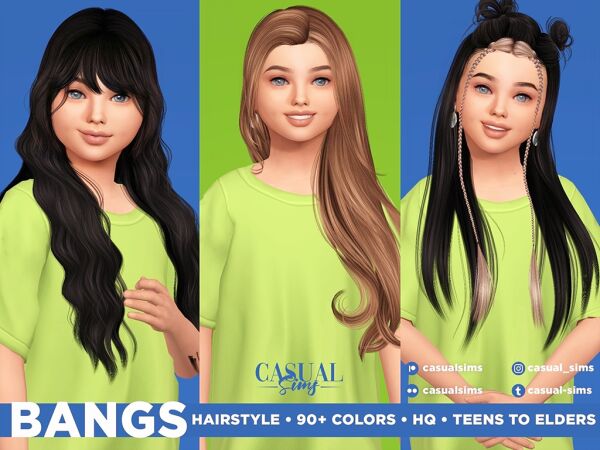 Bangs Pack Collab for Kids – Casualsims X Sonyasims Sims 4 CC