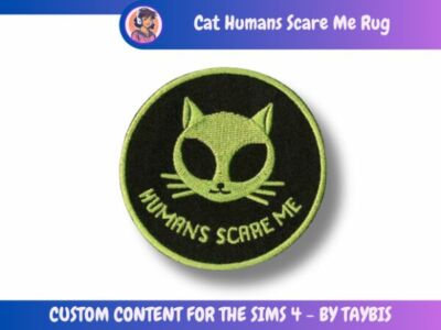 CAT Humans Scare ME RUG By Taybis Sims 4 CC