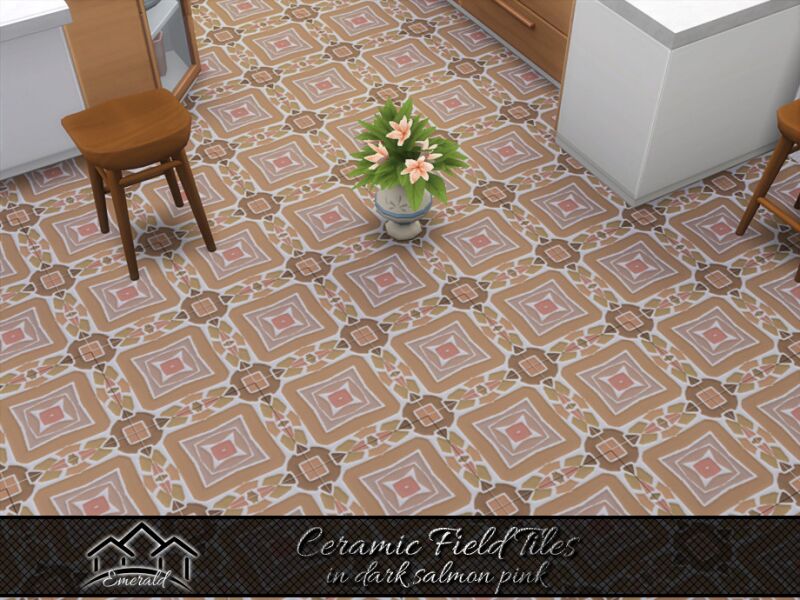 sims 4 cc ceramic field tiles in dark salmon pink by emerald 4