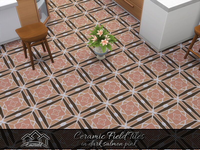 sims 4 cc ceramic field tiles in dark salmon pink by emerald 5