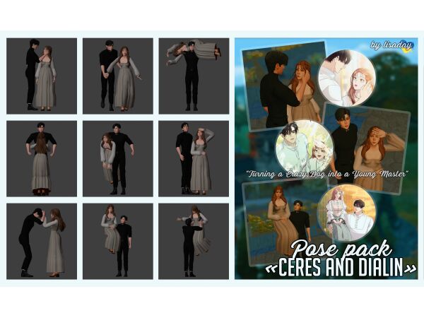 Ceres And Dialin | Manhwa Pose Pack Sims 4 CC