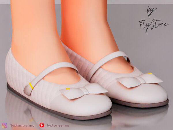 Charming Child Ballet Flats with Bow Sims 4 CC