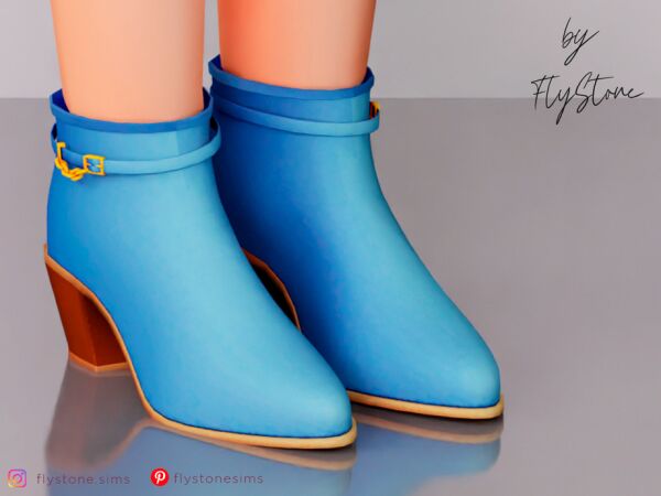 Chic Child Boots with Golden Chain Sims 4 CC