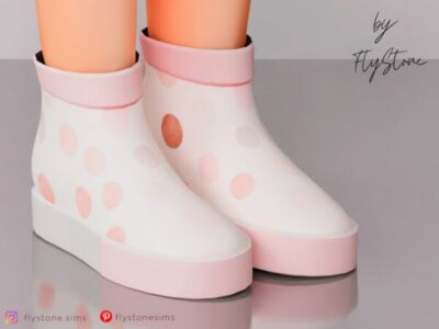 Bubble Texture Rubber Boots for Kids Sims 4 CC