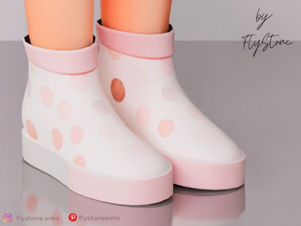 Bubble Texture Rubber Boots for Kids Sims 4 CC